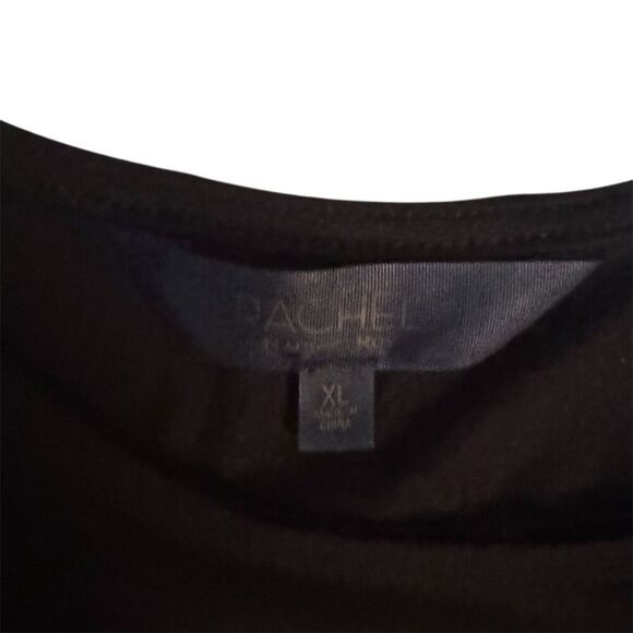 VGUC Rachel Rachel Roy Women's XL Black Ruffled Knee Length Dress - Picture 4 of 4